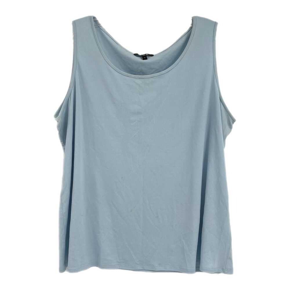 Eileen Fisher Blue Silk Sleeveless Tank Top | Size 1X